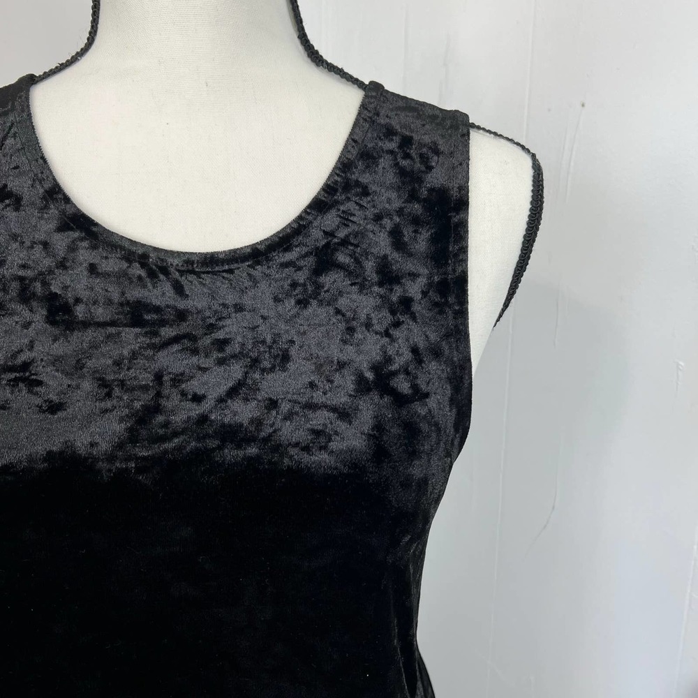 MINKPINK Sheer Mesh Back Crushed Velvet Mini Dress Sz XS Black Fit & Flare - Picture 7 of 9